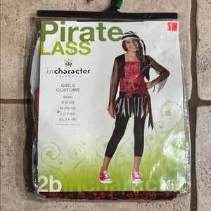InCharacter Pirate Lass Girls Costume - Red and Black L 12-14